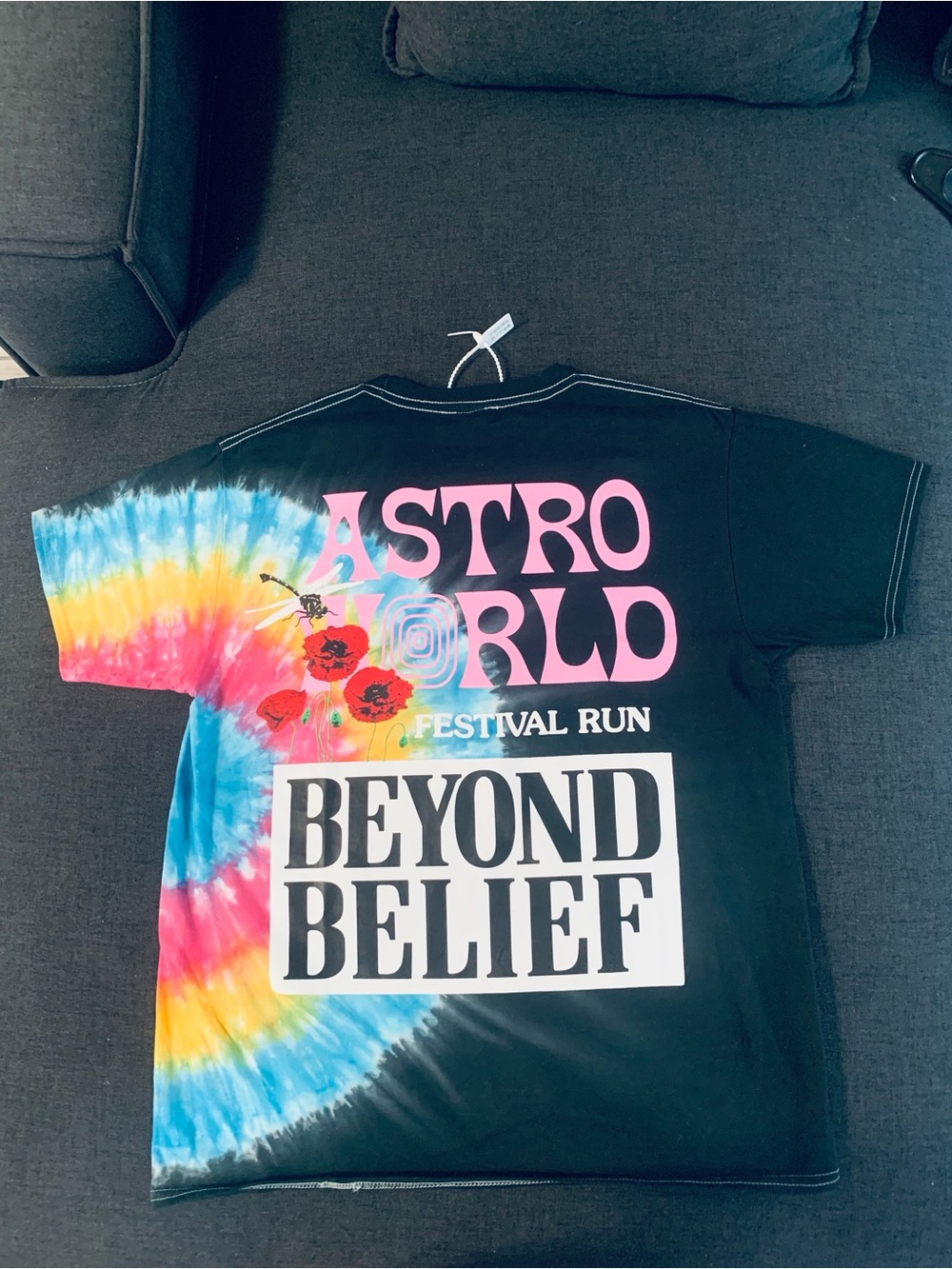 Astroworld Beyond Belief Tie-Dye Short Sleeve Tee - Black/Pink/Multicolor